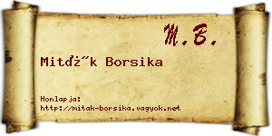 Miták Borsika névjegykártya